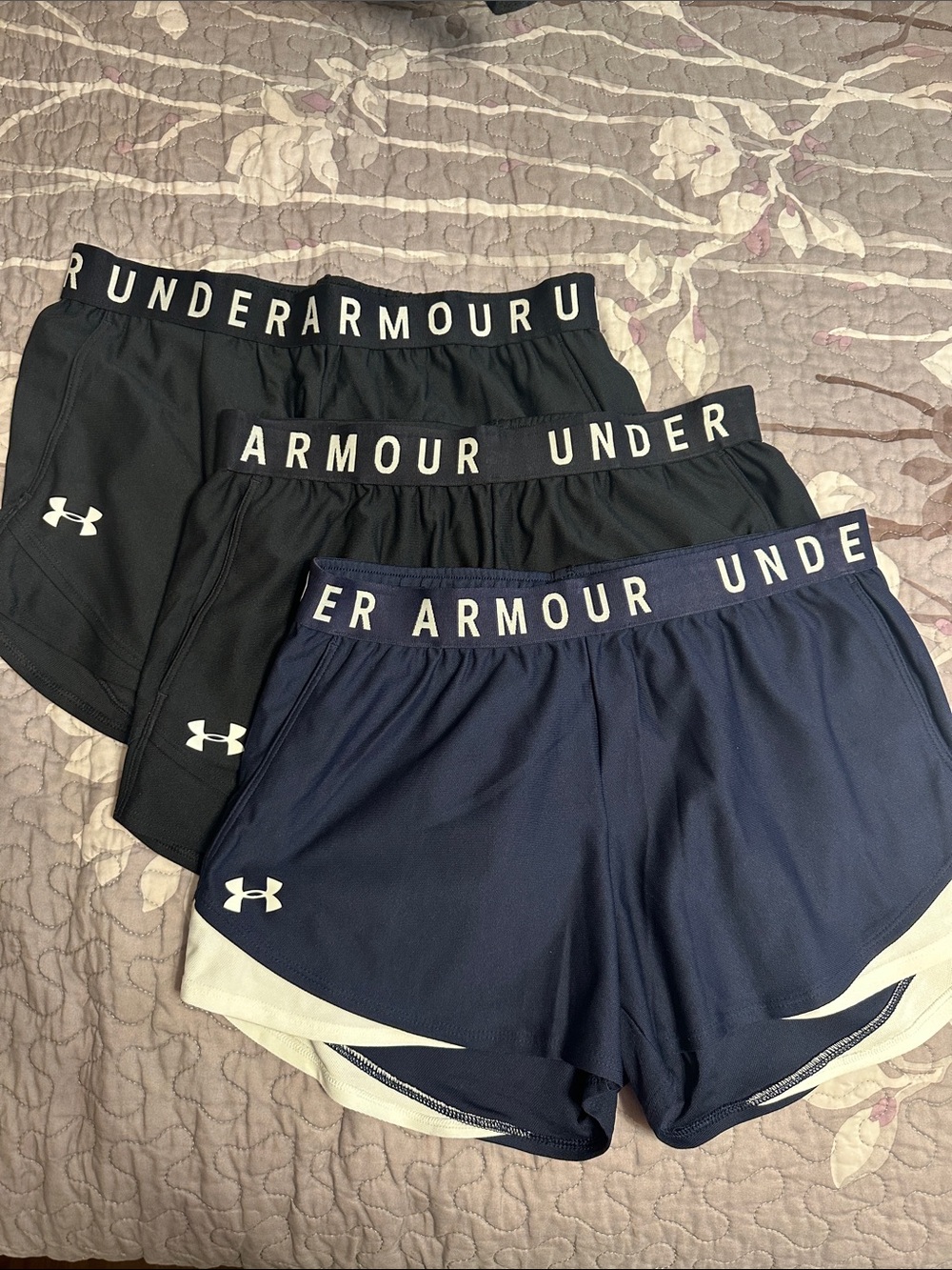 Under Armour Women’s Athletic Shorts — Black & Navy Set